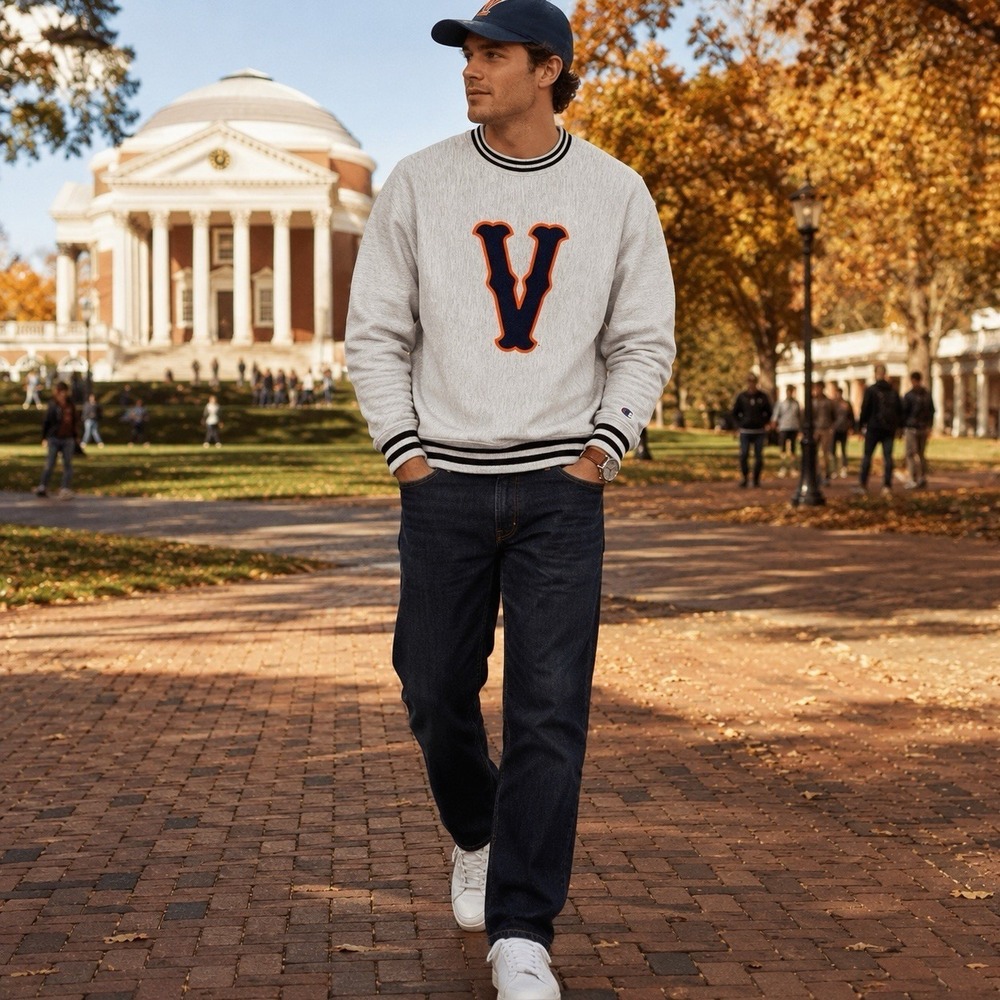 Champion Reverse Weave Mens UVA Virginia Cavaliers Vault Logo Sweatshirt Size M